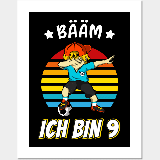 Fußball Dabbing Junge 9. Geburtstag Kind Wall Art by Foxxy Merch